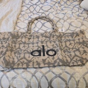 ALO Yoga Tan and Black Tote Bag
